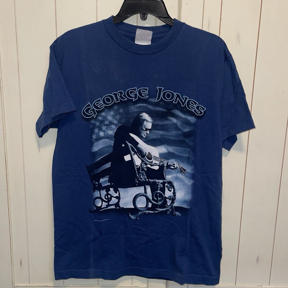 George Jones The Rock T Shirt From 2003 Concert Blue Medium Country Hall Of Fame